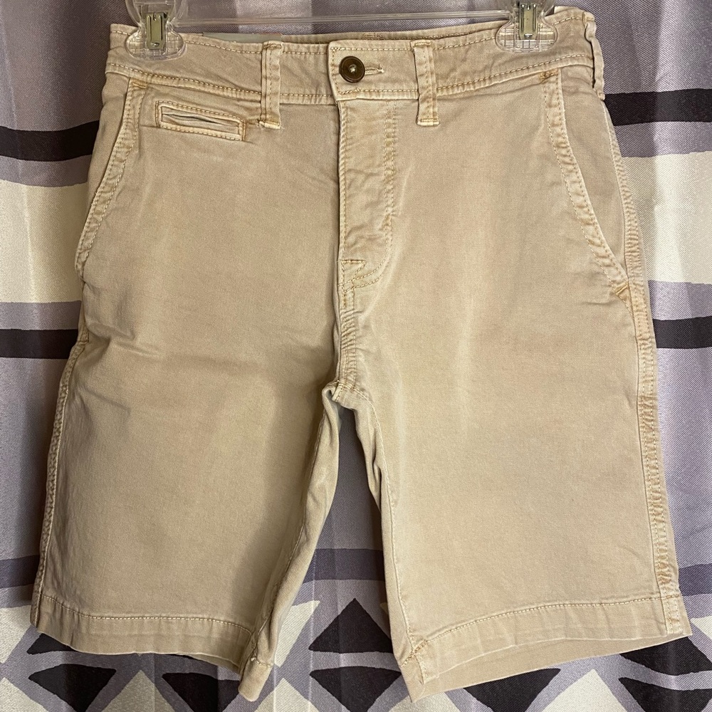 American Eagle Mens Size 26 Next Level Flex Slim Fit Khaki Shorts Aeo Shorts